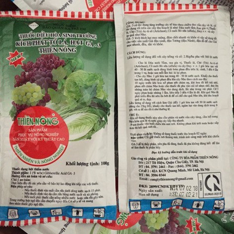 Kích phát tố lá, hạt GA3 Thiên Nông