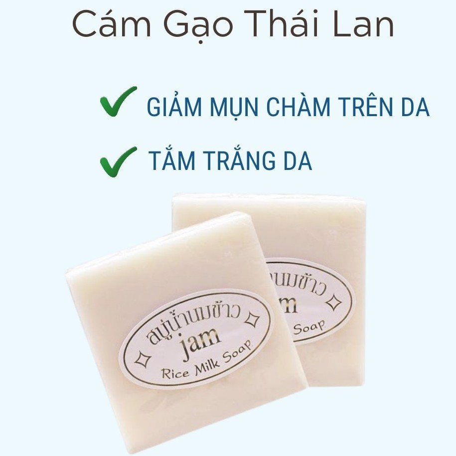 Xà Phòng Trắng Da Thái Lan Jam Rice Milk Soap, Xà Phòng Cám Gạo