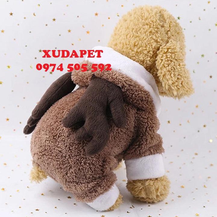 ÁO NOEL CHO CHÓ MÈO COSPLAY CHÚ TUẦN LỘC NÂU CỰC ĐÁNG YÊU XUDAPET – ATL160