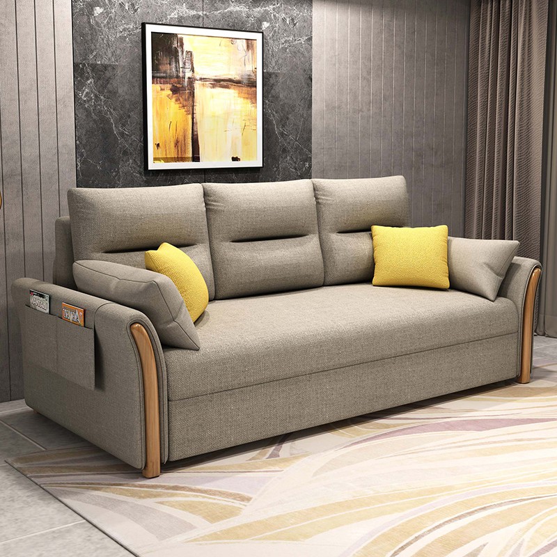 Giường sô pha ghế sô pha mở thành giường 1.8m giường gấp ghế sofa đa năng (Màu kaki) tiện dụng hiện đại FU322