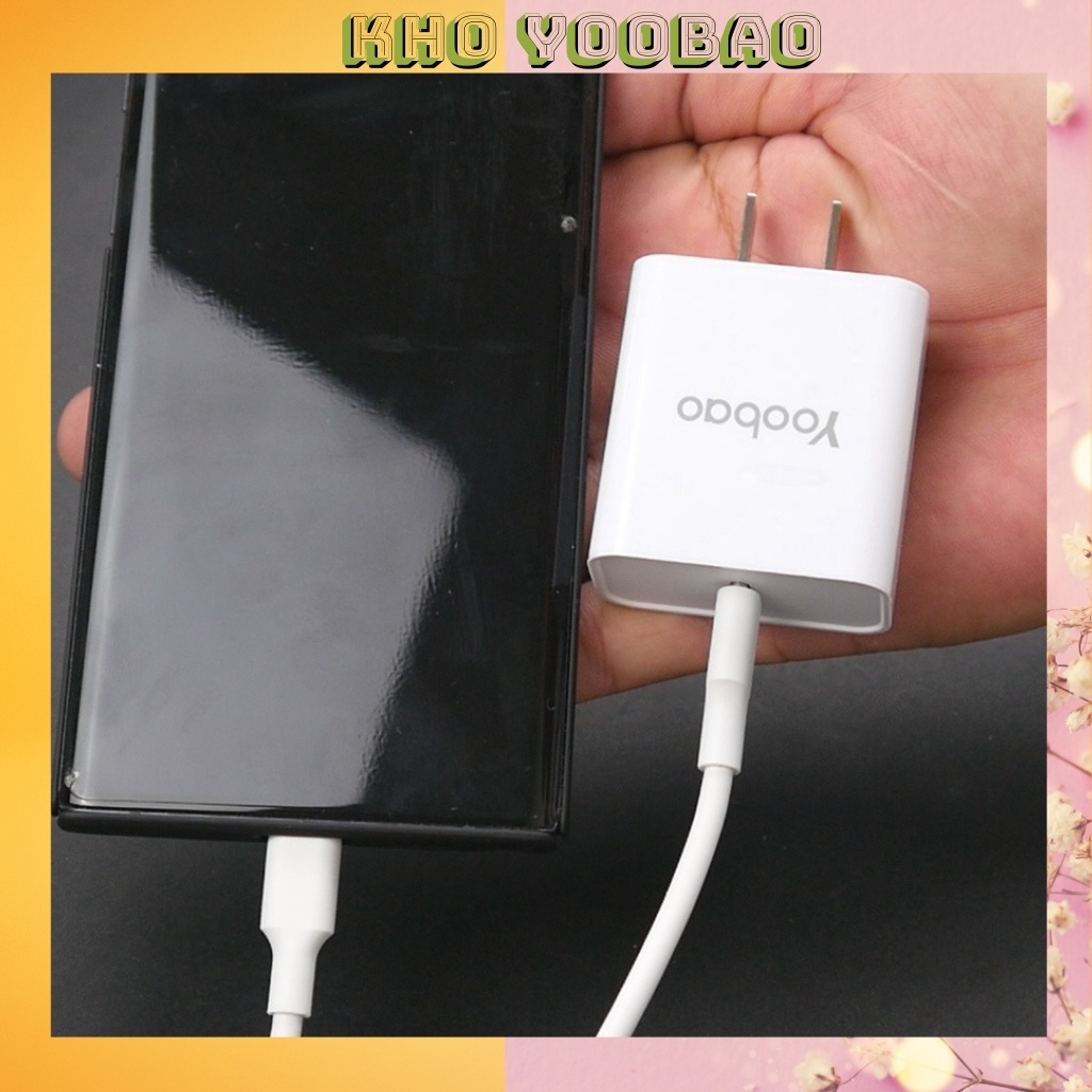 Bộ củ cáp sạc samsung cao cấp sạc nhanh 20W công nghệ thông minh nhận diện dòng sạc,tự ngắt khi sự cố chính hãng Yoobao