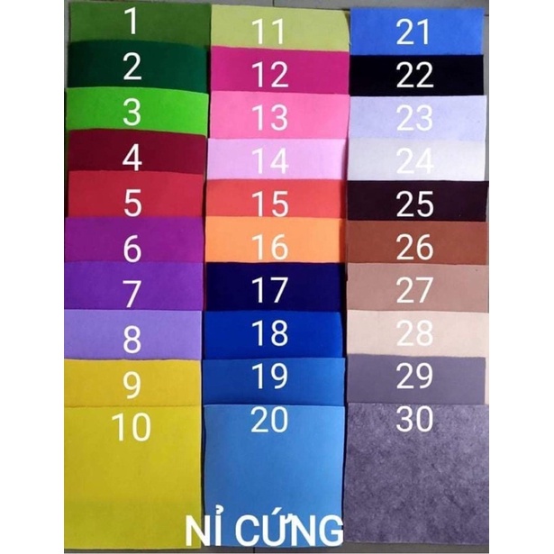 [ TỔNG KHO VẢI] Vải nỉ cứng làm đồ handmade, đồ chơi cho bé size 22x22 và 45x45