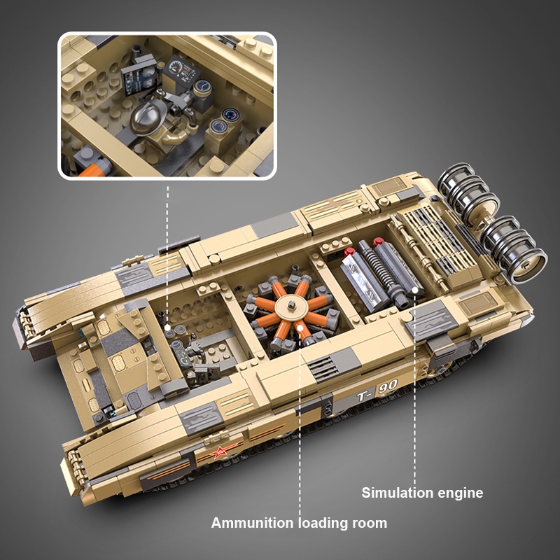 Mô hình lắp ghép xe tank T90-  Lego lắp ghép điều khiển từ xa-Hàng cao cấp. Bảo hành 12 tháng toàn quốc-Cada C61003W