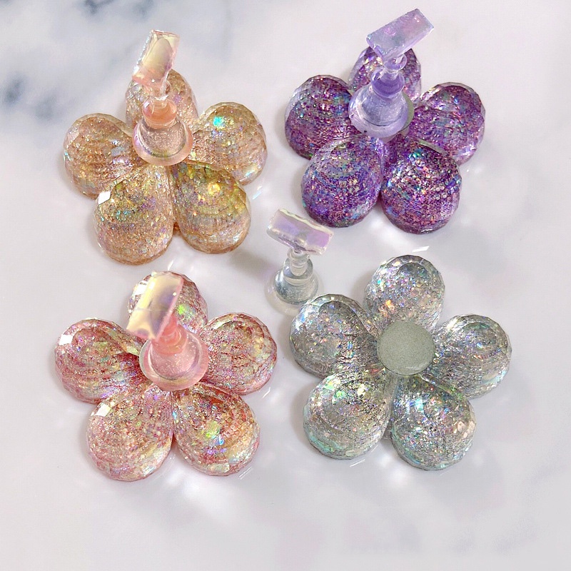 Đế gắn móng giả tập vẽ nail, đế nam châm gắn móng mẫu chuyên dụng, thiết kế hình bông hoa