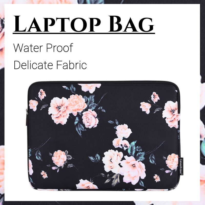 Túi Đựng Laptop 11-15 inches Bằng Da PU Chống Sốc Chống Trầy Họa Tiết Hoa