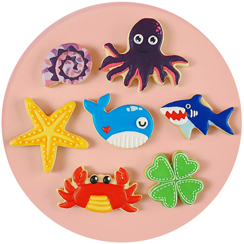 Set 9 Khuôn Cắt Bánh Quy Tạo Hình Vỏ Sò Bằng Thép Không Gỉ