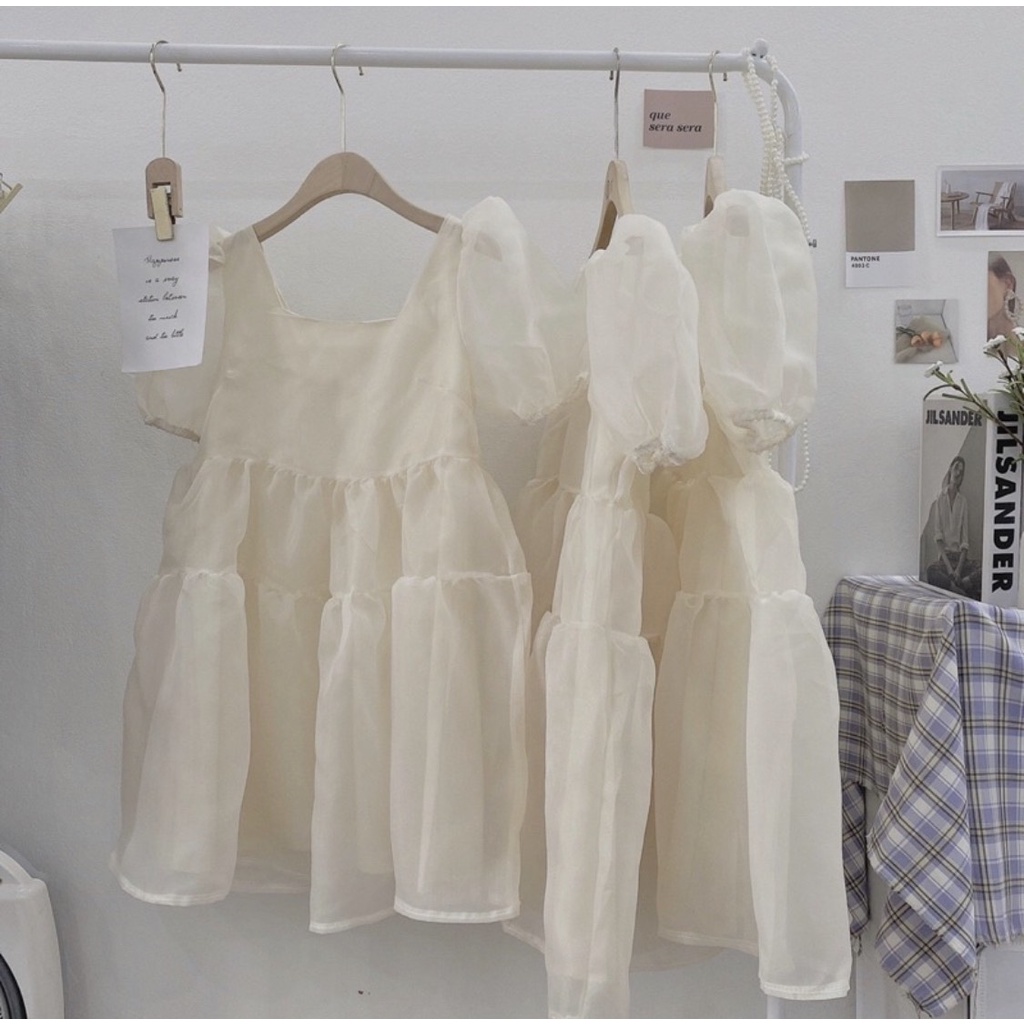 Váy Babydoll Ba Tầng Tơ Voan Tay Phồng Phong Cách Tiểu Thư Mã 281 | BigBuy360 - bigbuy360.vn