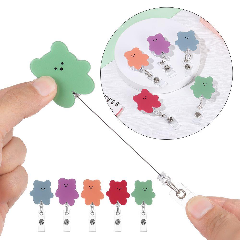 LEISURE Kẹp Cá Sấu / Huy Hiệu Hình Gấu Hoạt Hình Cho Y Tá / Bác Sĩ Giá Đỡ