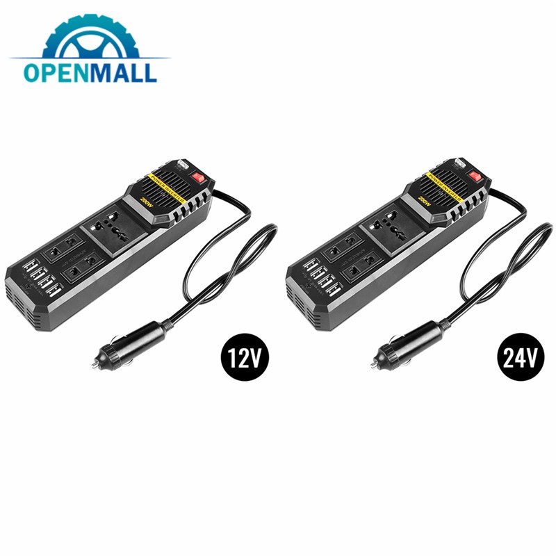 Máy biến tần 200W 12V 220V DC AC 4USB 3.1A chất lượng cao cho xe hơi