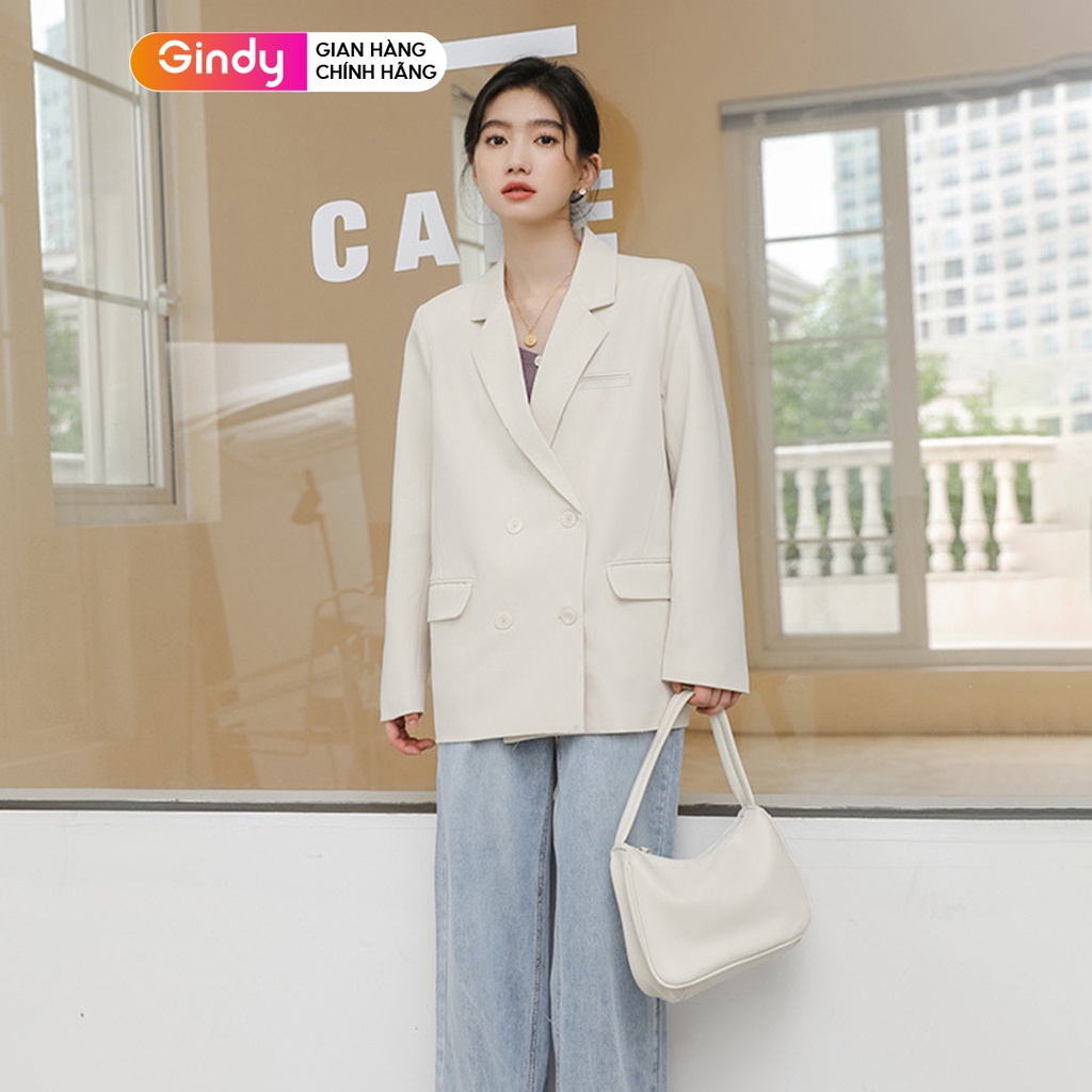 Áo khoác blazer nữ GINDY vest thời trang tay dài có đệm vai thời trang thu đông Hàn Quốc A025