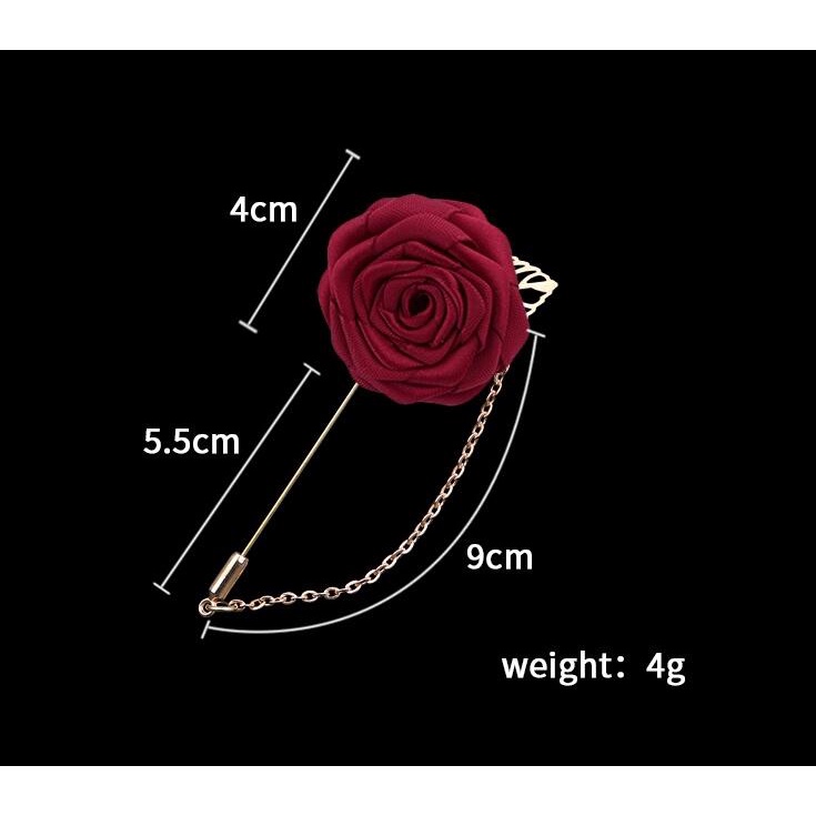 EFAN Cài Áo Hình Hoa Hồng Phối Dây Xích Thời Trang Cao Cấp Cho Nam