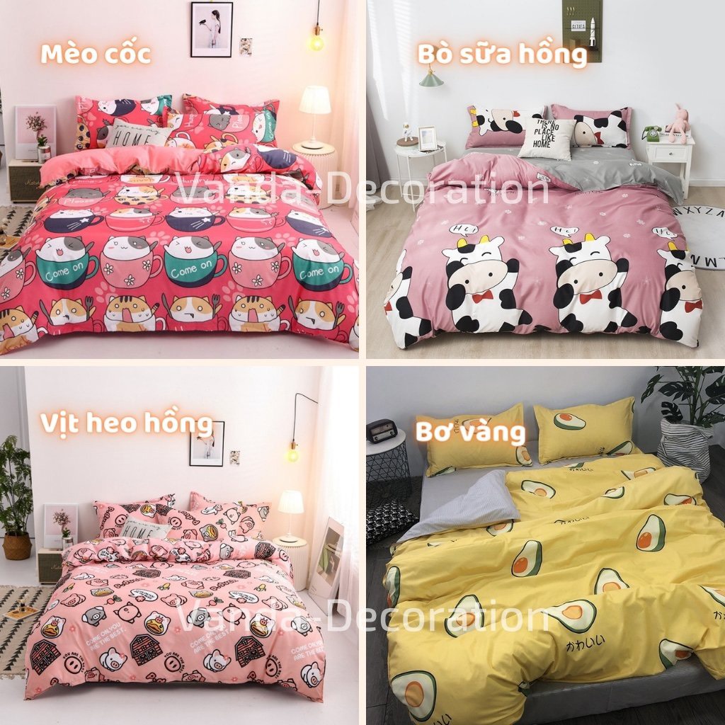 Bộ vỏ chăn ga gối VANDA Chất Cotton Poly nhiều họa tiết INBOX chọn mẫu | BigBuy360 - bigbuy360.vn