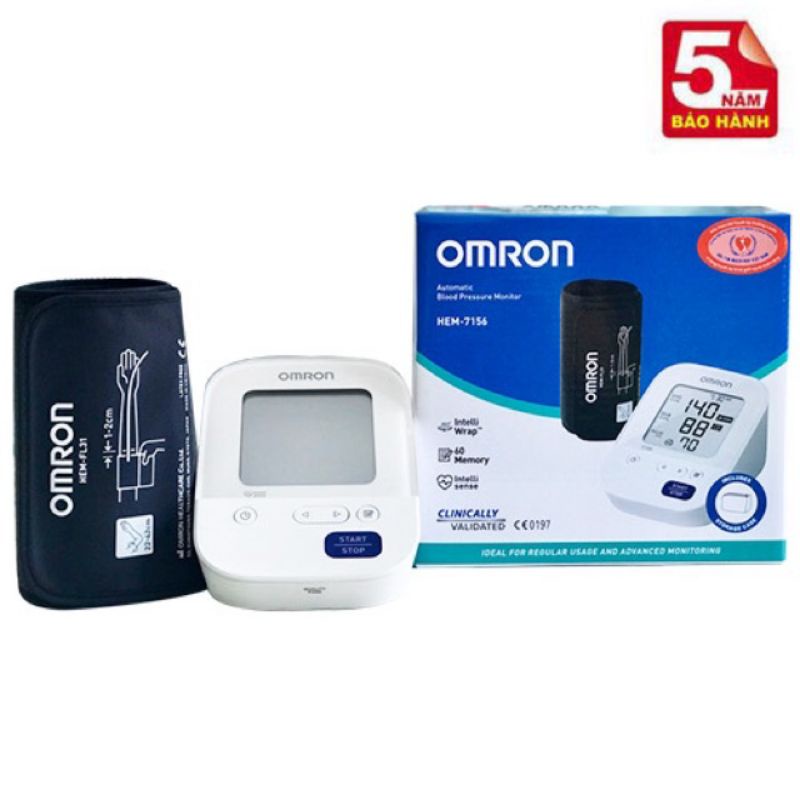 Máy đo huyết áp bắp tay điện tử tự động Omron HEM 7156 chính hãng Nhật Bản