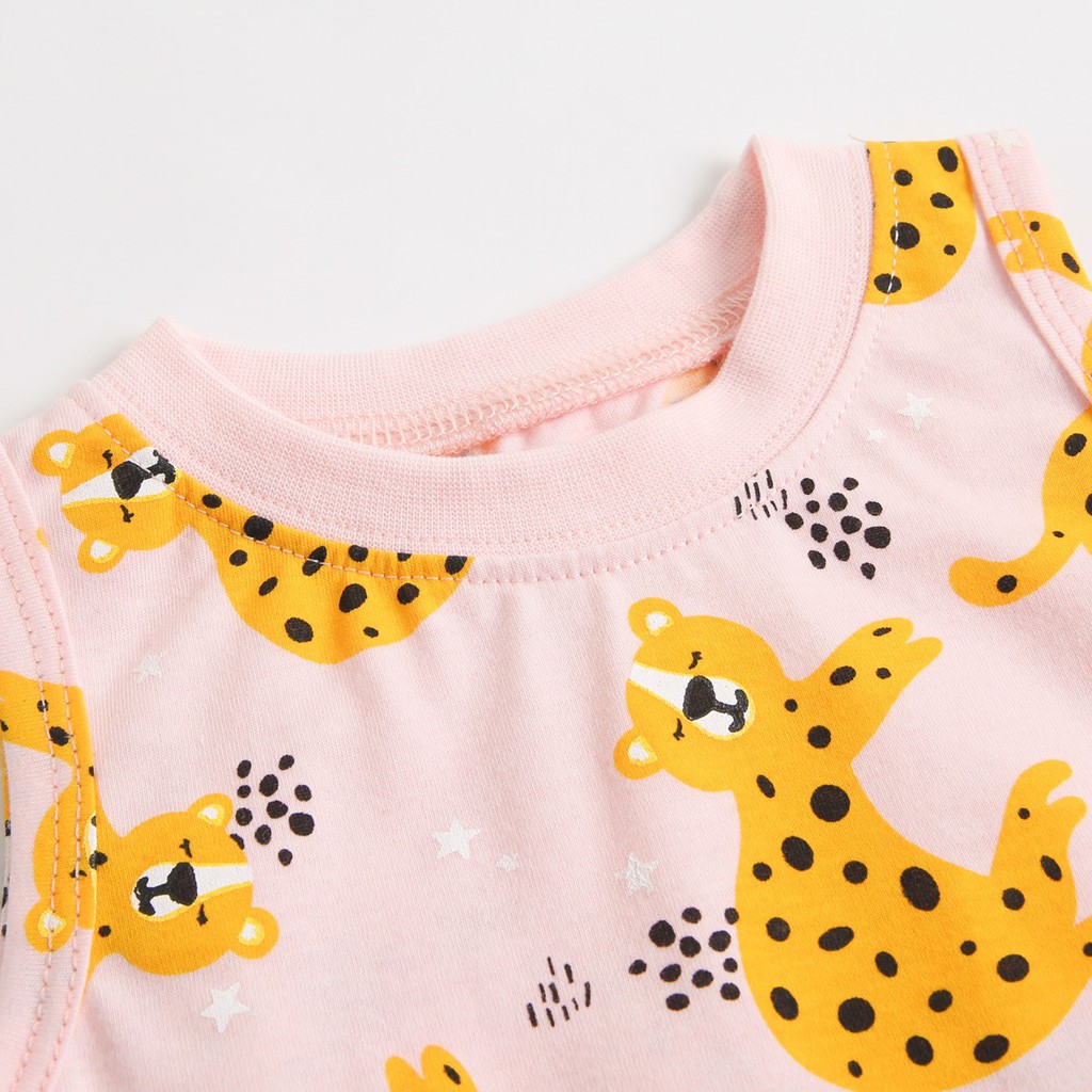 Bộ đồ 2 mảnh SANLUTOZ gồm áo không tay và quần short hoạt hình mùa hè cho trẻ em