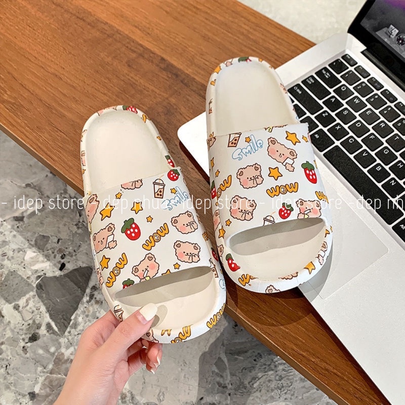 Dép bánh mì thông hơi Thỏ Cute DL140 - Dép nữ quai ngang siêu nhẹ iDép