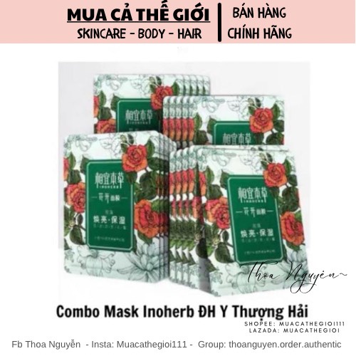 Mặt nạ Inoherb hoa hồng hoa ly dưỡng ẩm trắng da