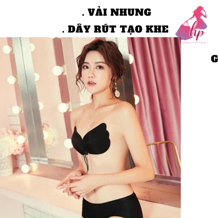 Miếng dán ngực ti nâng ngực, áo dán ngực cánh tiên rút dây ngực tạo khe tái sử dụng nhiều lần bikini14