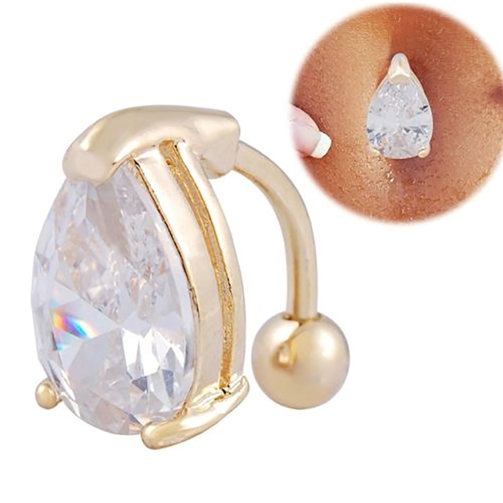 Khuyên rốn đính đá bằng thép y tế