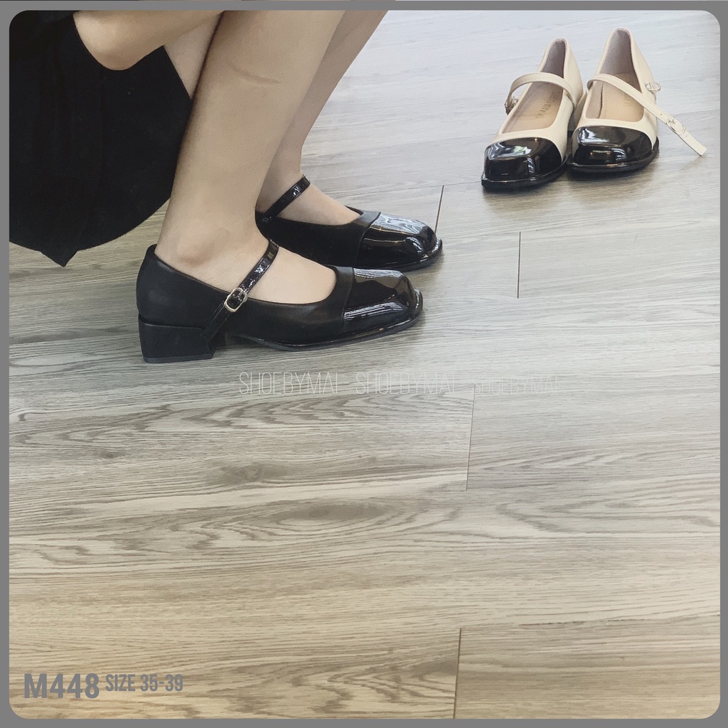 Giày búp bê quai ngang đế cao 3p M448 SHOEBYMAI
