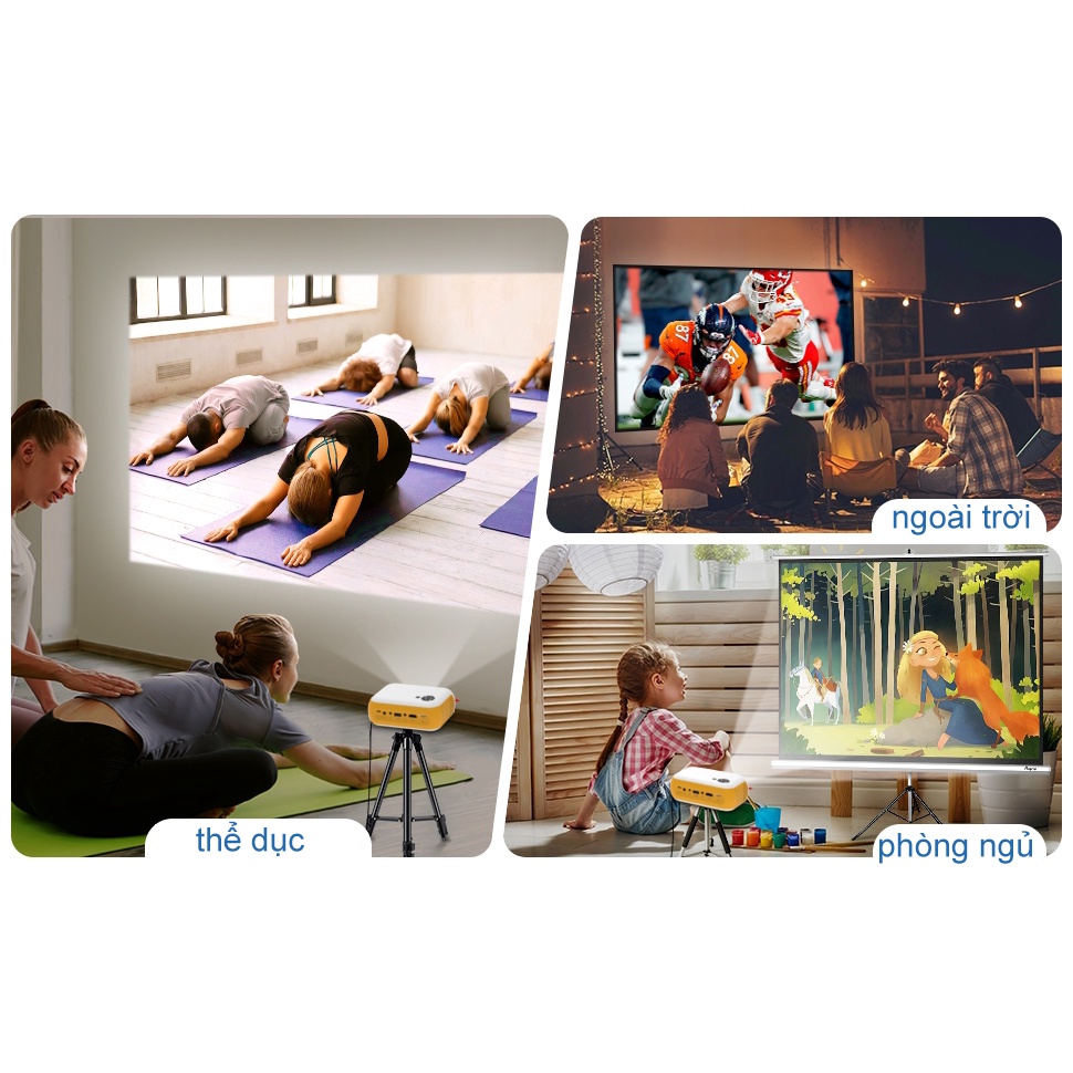 Máy Chiếu Mini 4K Thế Hệ Mới Ngoài Trời Cho Android IOS