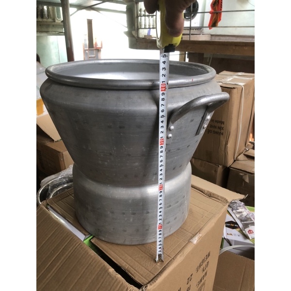 Trõ đồ xôi bằng nhôm  hai tầng  nhôm  đúc  liền sử dụng  lên  tới  15kg