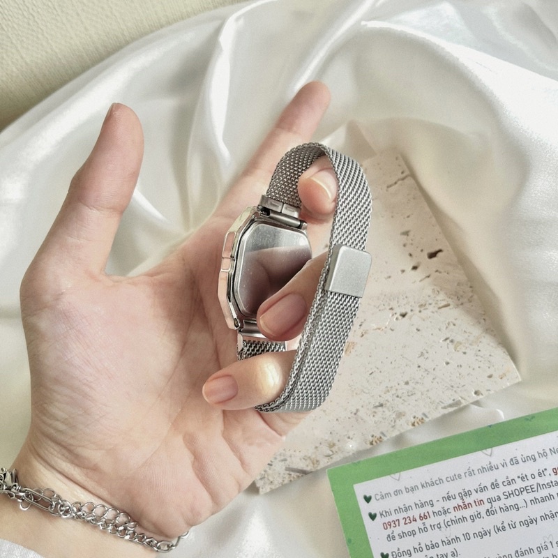 Đồng hồ nữ nam điện tử đeo tay dây kim loại thông minh MARSANO DH07