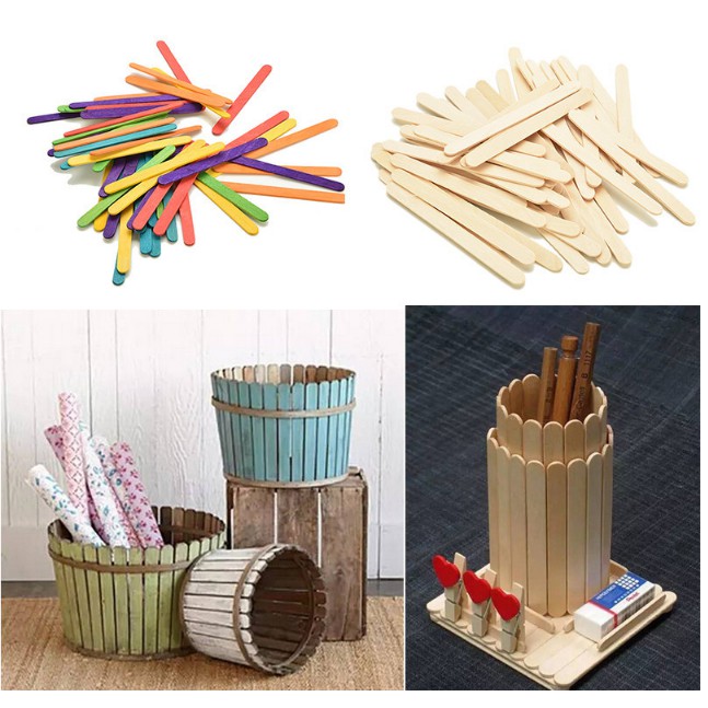 Que kem gỗ 6 màu các size 6,5-9-11-15cm