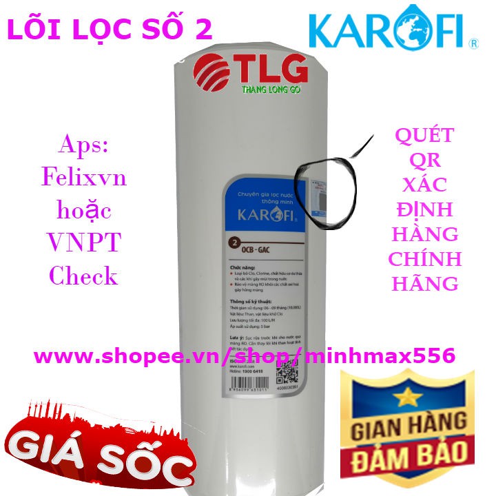 [UY TÍN SỐ 1] Bộ 3 lõi lọc nước Karofi 123 Chính Hãng | Bạn kiểm tra được hàng chính hãng qua mã QR