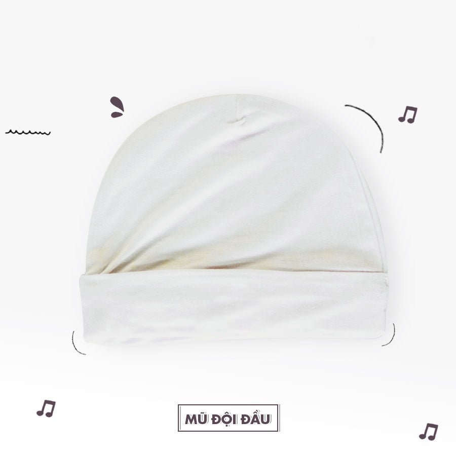 Mũ sơ sinh vải sợi tre màu ngẫu nhiên cho bé từ 0-6 tháng