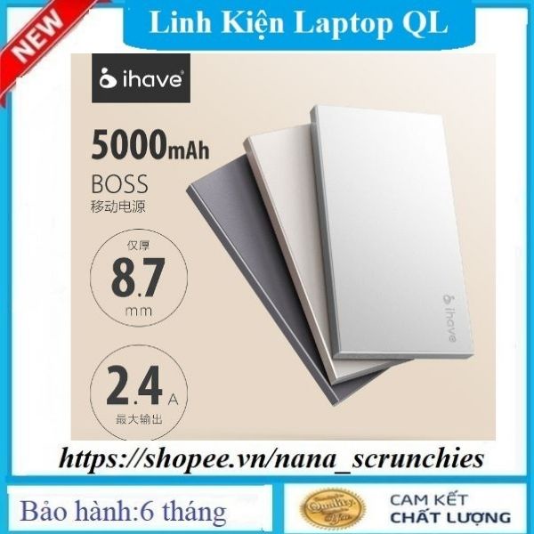 ( XẢ Kho ) Sạc Dự Phòng iHave Boss 5000mAh - Vỏ Nhôm Cao Cấp