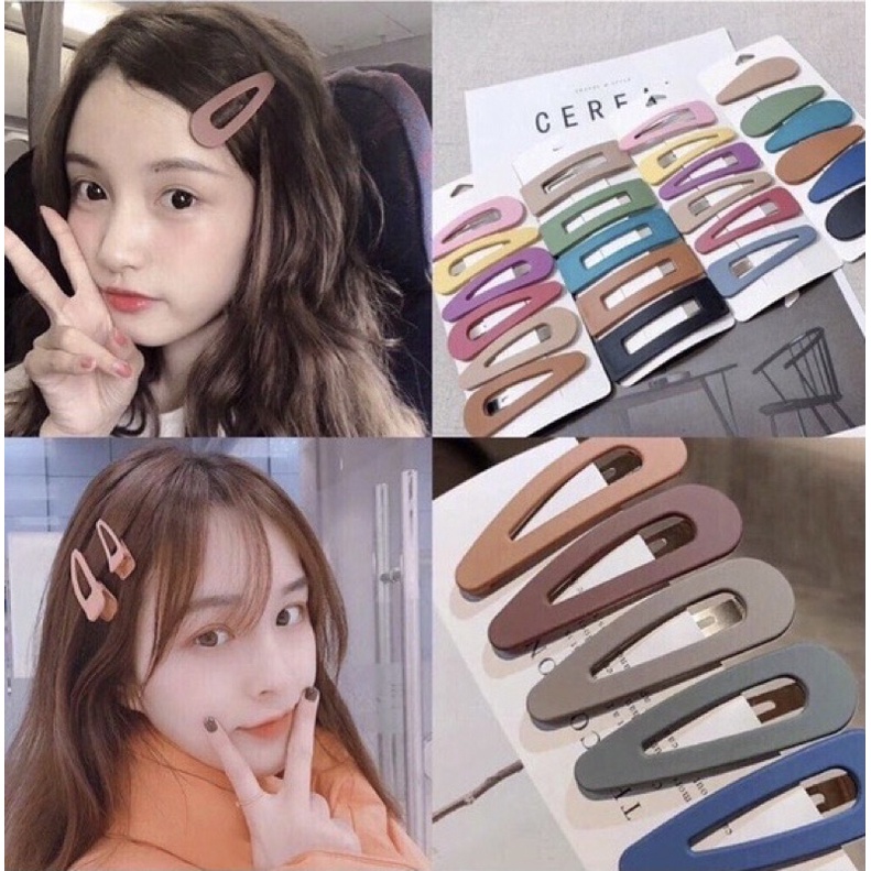 Set 10 kẹp mái vuong tg bau mix nhiều mẫu cho các Cô gái