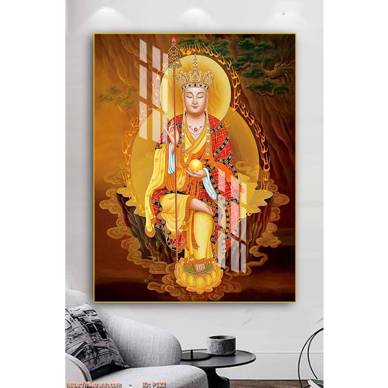 Tranh treo tường - Tranh Laminate tráng gương Phật Giáo 03 - Bộ 1 tấm