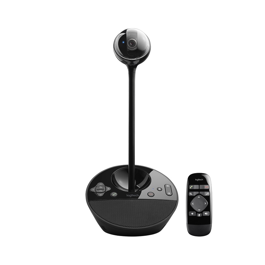 Webcam Logitech BCC 950, tích hợp mic và loa cho phép đàm thoại trong khoảng cách 2,4m