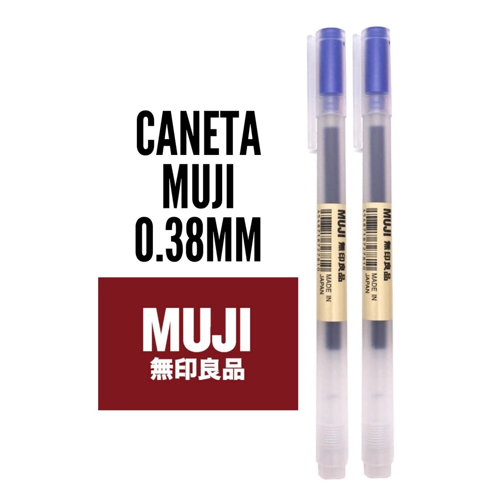 Bộ 02 Cây Bút Màu Xanh Muji Nguyên Bản 0,38Mm Nhập Khẩu