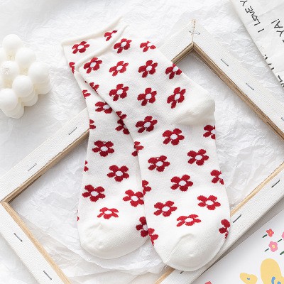 Tất Cao Cổ Nữ Hình Hoa Chất Vải Mịn M71