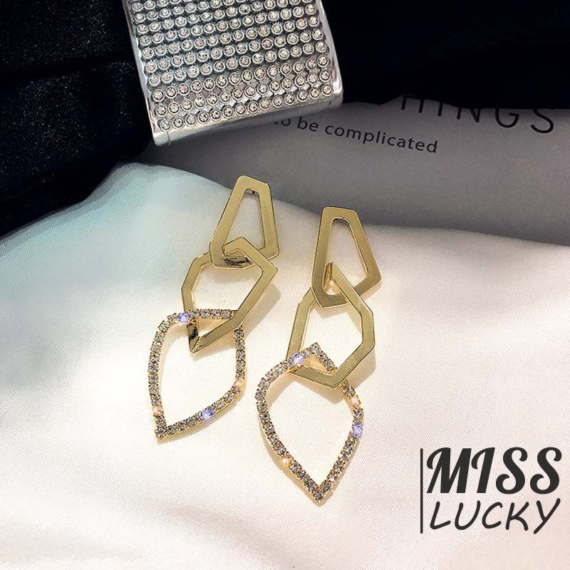 Khuyên tai nữ kiểu dáng hình học thời trang cá tính