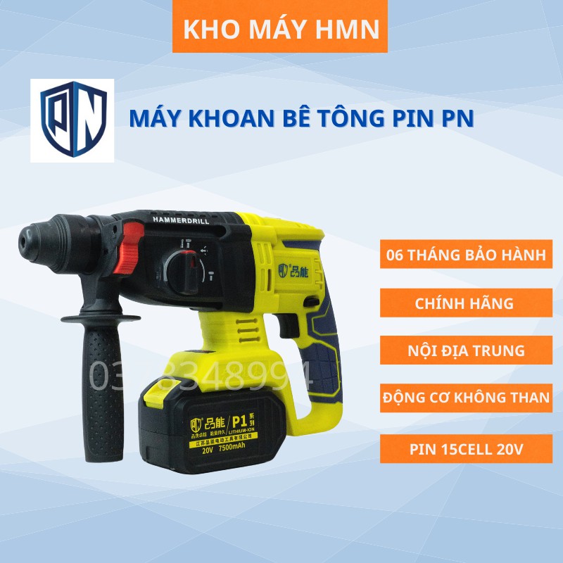 Máy khoan bê tông pin 15 cell 7.5ah nội địa Trung hãng PN bảo hành 6 tháng