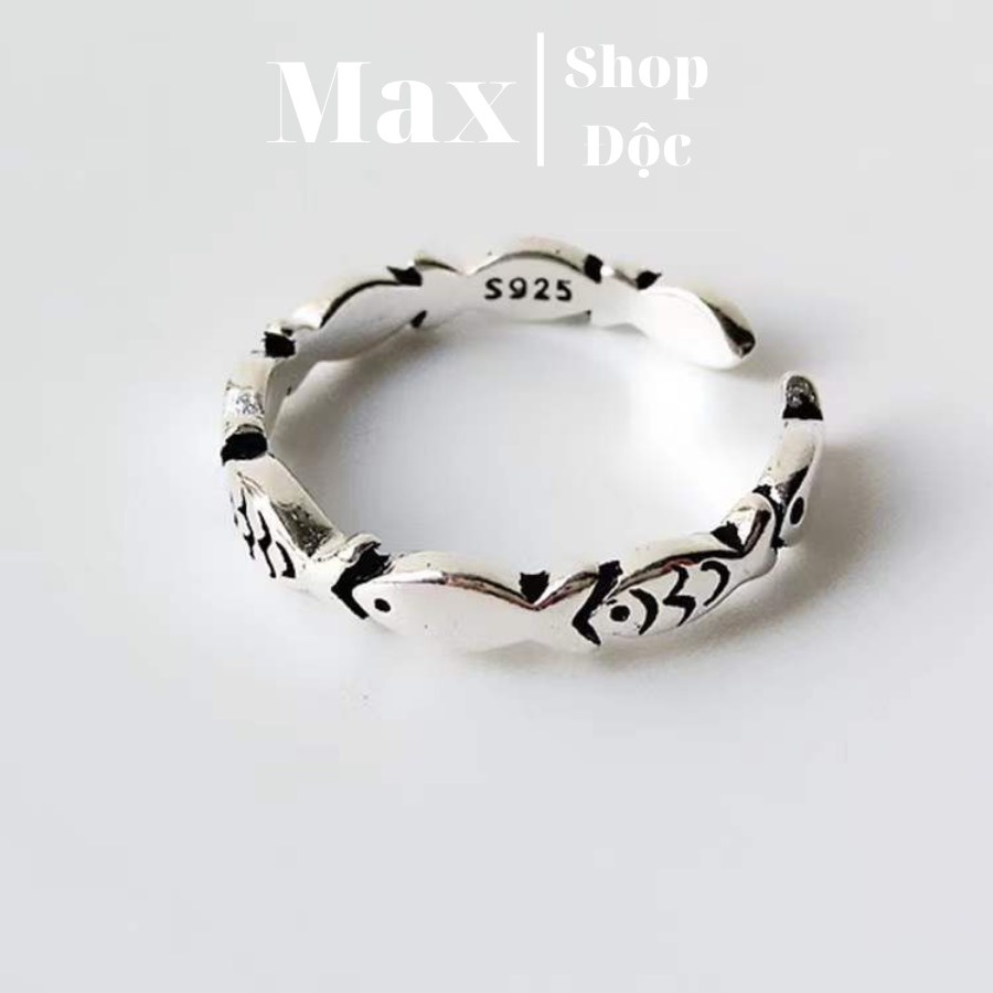 Nhẫn Nam Nữ Titan Không Gỉ Fish Ring Nhẫn Cá Freesize Màu Bạc Thời Trang - Fish Ring Nam Nữ Đẹp Maxshopdoc