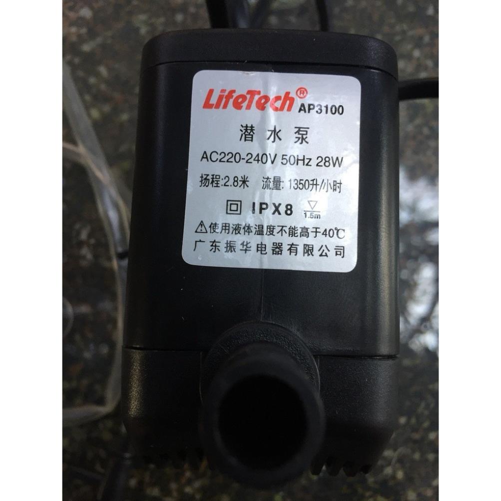 Máy bơm chìm thủy canh và hồ cá Lifetech AP 3100 công suất 28W hút căn đáy bể cá