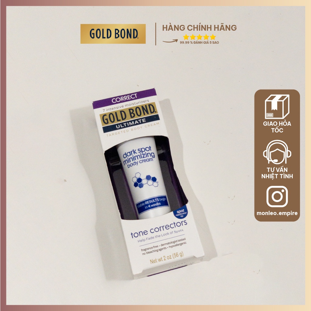 Kem dưỡng Gold Bond Ultimate Dark Spot Minimizing Body Cream giúp làm mờ đốm nâu trên cơ thể 56g