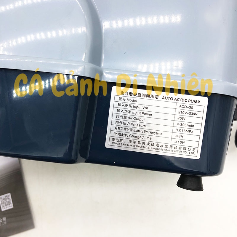 Máy Sủi Khí Oxy 8 Vòi Tích Điện Resun ACD-30 20W cho hồ cá Koi ACD 30