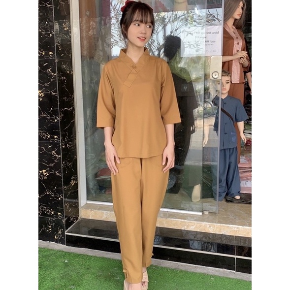 Đồ Lam Đi Chùa# Một Nút Trơn