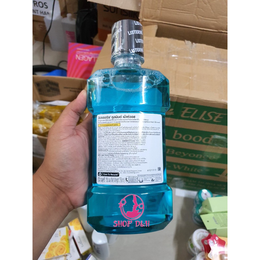 Nước súc miệng diệt khuẩn giữ hơi thở thơm mát Listerine Cool Mint 750ml/chai