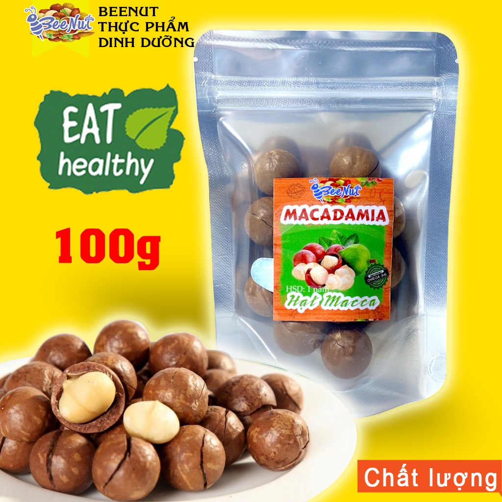 [100g] Hạt Macca (Có tặng dụng cụ tách vỏ) - Hạt to, đều - Chất lượng Macca Úc Đồ ăn vặt Healthy BeeNut