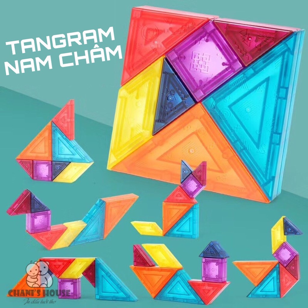 [HÀNG CHẤT] Xếp Hình TANGRAM Nam Châm Cho Bé Thoả Sức Sáng Tạo