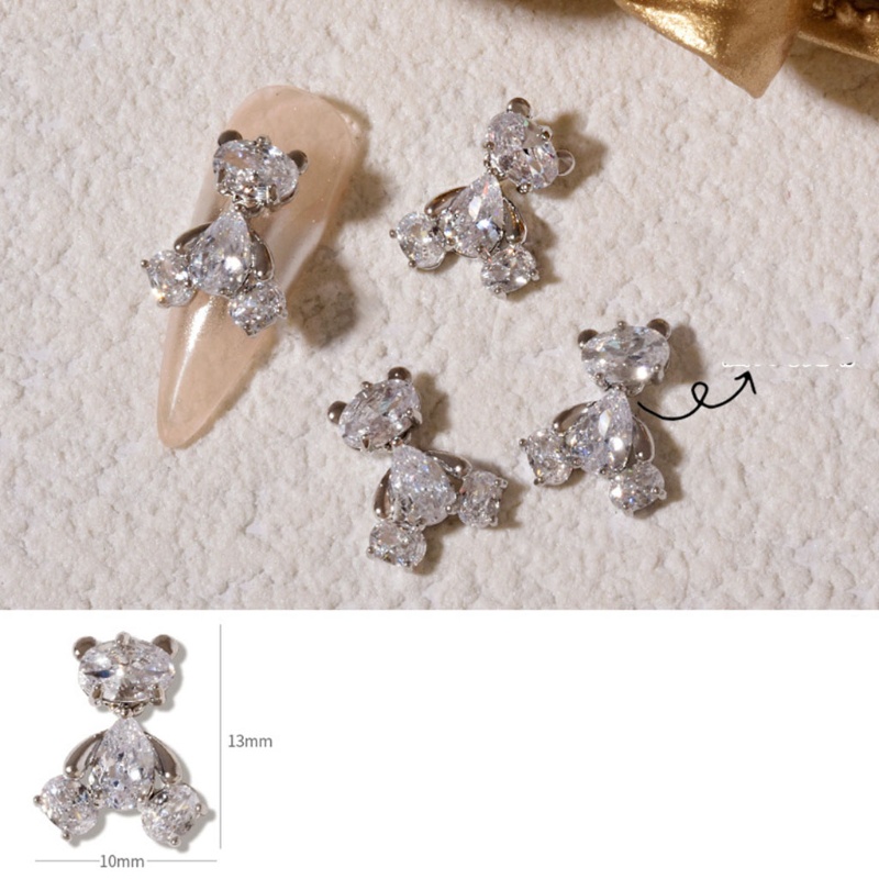Đá Đính Trang Trí Móng Tay Acrylic Hình Gấu DIY