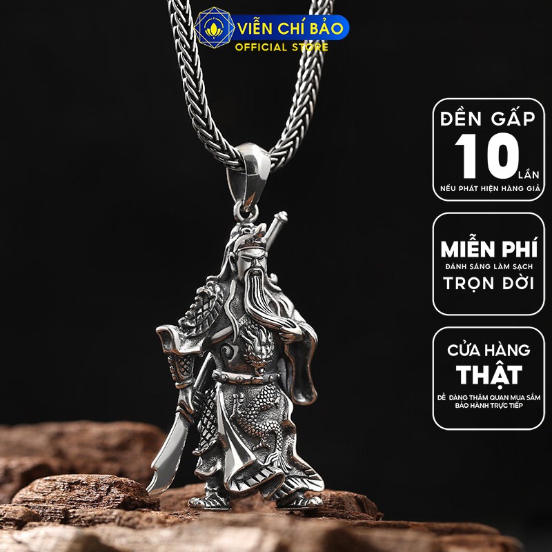 Mặt dây chuyền bạc nam Quan Công võ thánh chất liệu bạc Thái 925 thương hiệu Viễn Chí Bảo M100512
