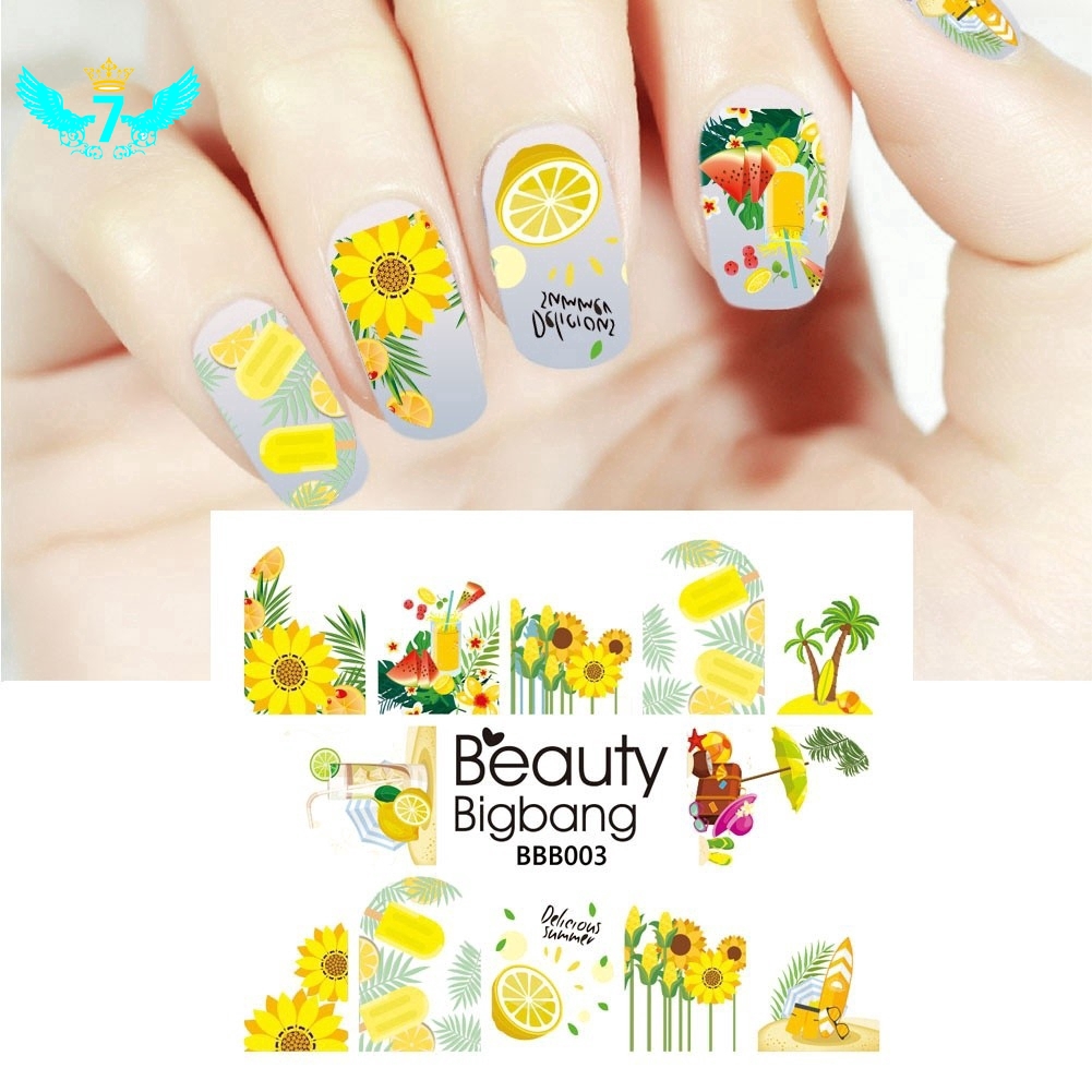 (Hàng Mới Về) Set 5 Tấm Hình Dán Trang Trí Móng Tay Chuyên Dụng Cho Salon Bbb003 Cep