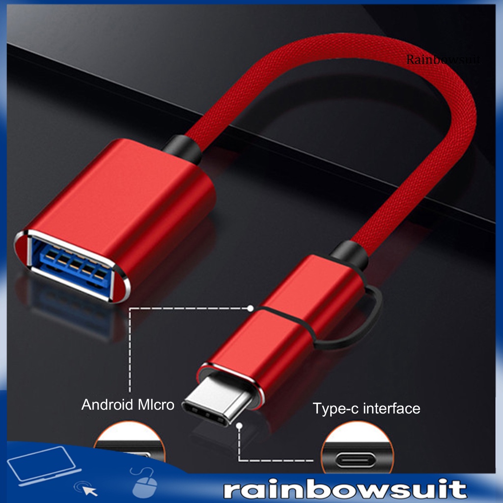 Dây Cáp Chuyển Đổi OTG 2 Trong 1 Micro USB Type-C Sang USB 3.0 OTG Cho Tay Cầm Chơi Game