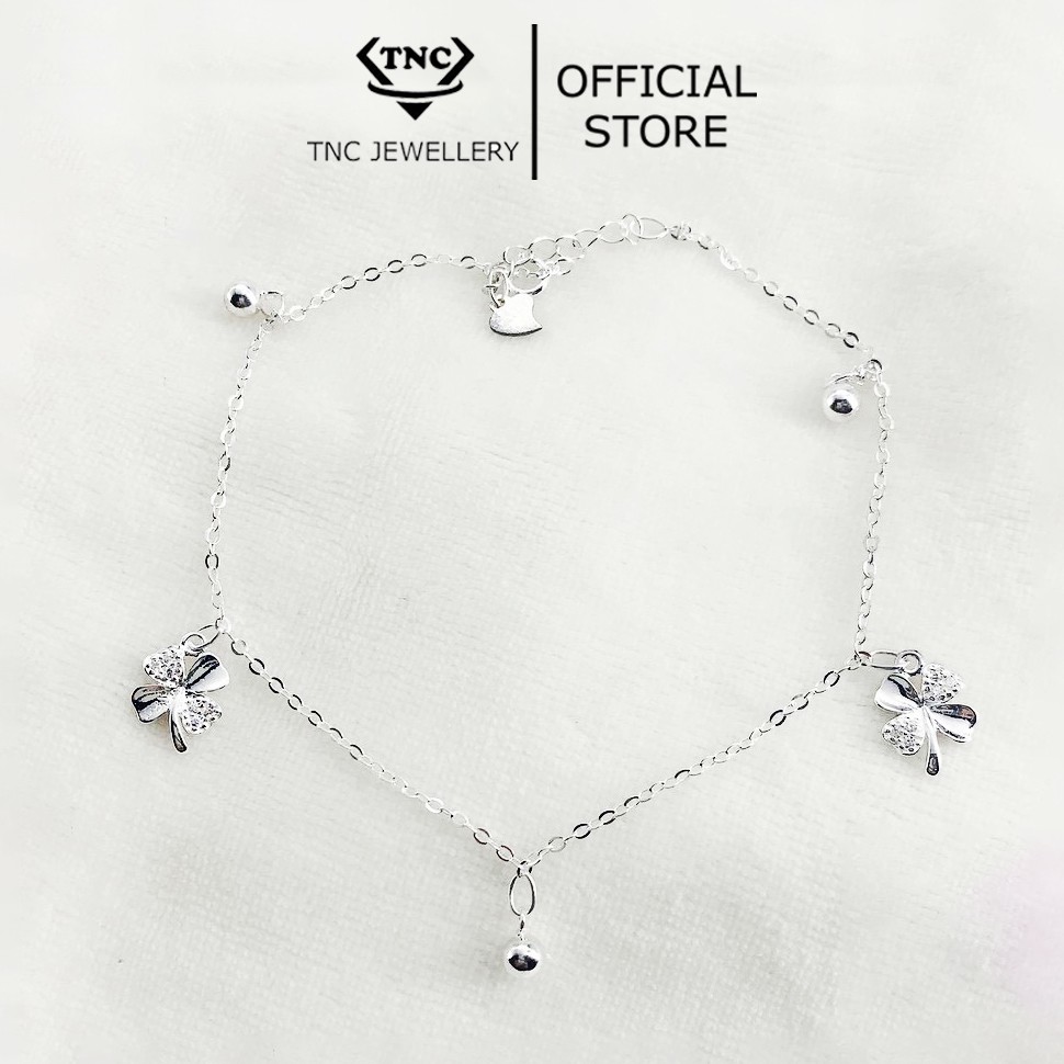 Vòng Tay Bạc, Lắc Tay Bạc Cỏ Bốn Lá May Mẵn Mix Chuông TNC JEWELLERY
